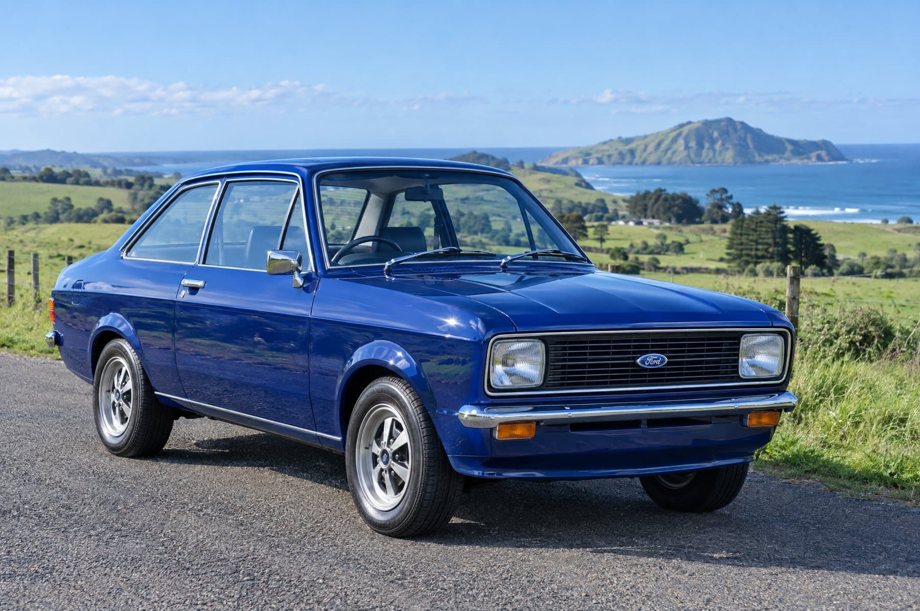 Deep blue Ford Escort Mk2